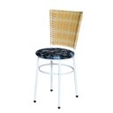 Ver imagem 2 de 6 Cadeiras para Mesa Branca Hawai Palha Assento Floral:floral Preto