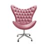 Poltrona Alice Strass Cadeira Egg Capitonê Giratória com Rodízios Recepção, Escritório - 1