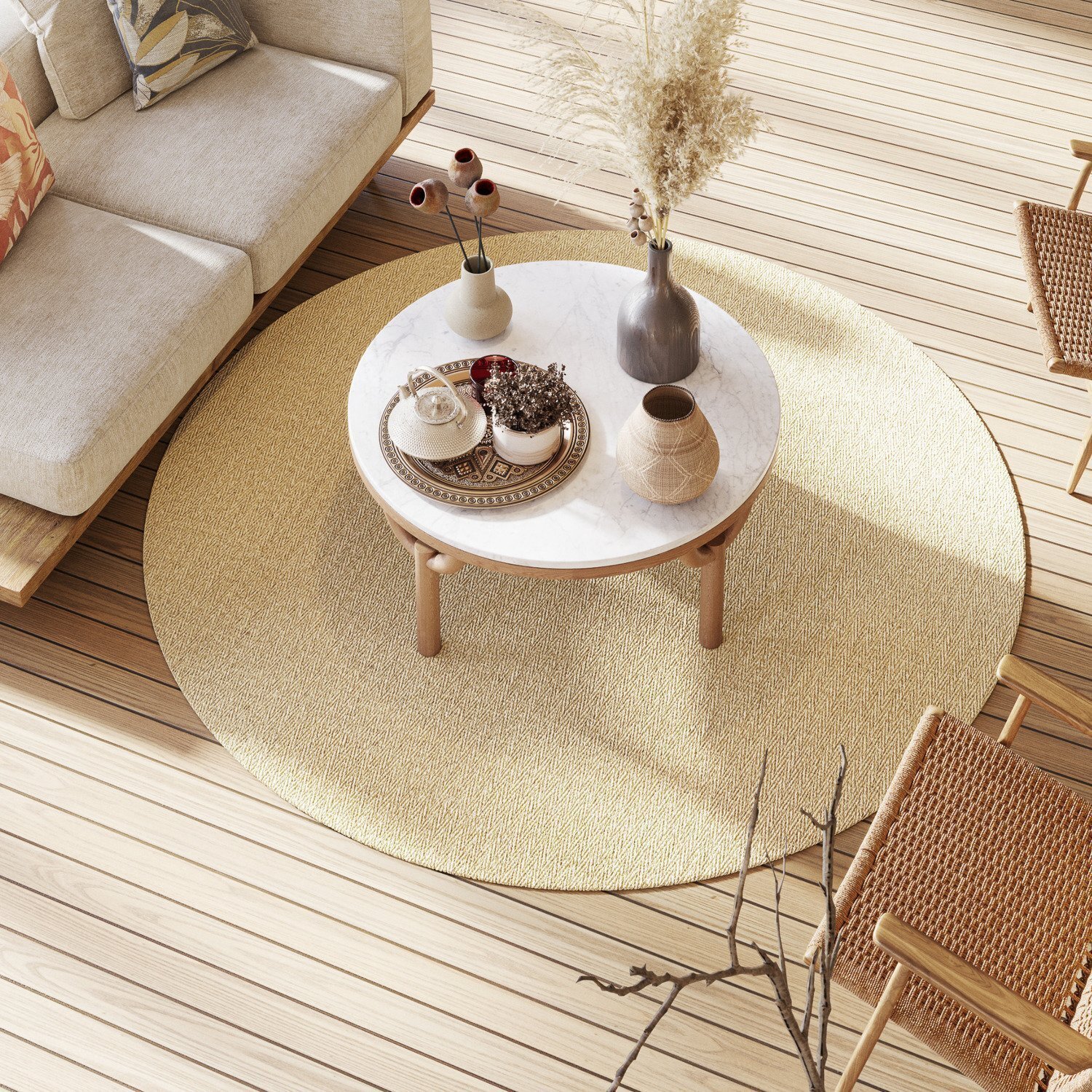 Tapete de Sisal Original Circular Capri Duna 2,0 - 2