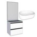 Ver imagem 1 de Conjunto Para Banheiro Aço Gabinete Gaia 60 Com Espelho e Cuba Nimbus Cozimax Branco
