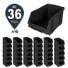 Kit Com 36 Gaveteiros de Plástico Organizador Bin Nº 6 - Preto CaixaPlast - 3
