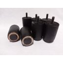 Ver imagem 3 de Kit de 7 Pés para Cama Box ou Baú Casal P63 Preto Madeira