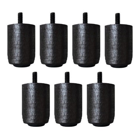 Kit de 7 Pés para Cama Box ou Baú Casal P63 Preto Madeira