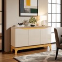 Ver imagem 1 de Buffet Aparador 3 Portas em Mdf com Pés em Mdf Joile Cedro/off White - Mabe Magazine