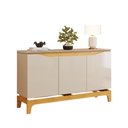 Ver imagem 2 de Buffet Aparador 3 Portas em Mdf com Pés em Mdf Joile Cedro/off White - Mabe Magazine