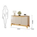 Ver imagem 5 de Buffet Aparador 3 Portas em Mdf com Pés em Mdf Joile Cedro/off White - Mabe Magazine