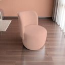 Ver imagem 2 de Poltrona Orgânica Bia Decorativa Redondo Minimalista Contemporâneo Bouclé Rose