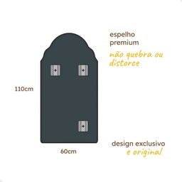 Espelho Orgânico Decorativo Grande 60x110cm Marrocos - 7