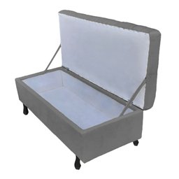 Recamier Puff Bau Bia 120x Suede Cinza - Majú Decor - 2
