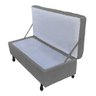 Recamier Puff Bau Bia 120x Suede Cinza - Majú Decor - 2