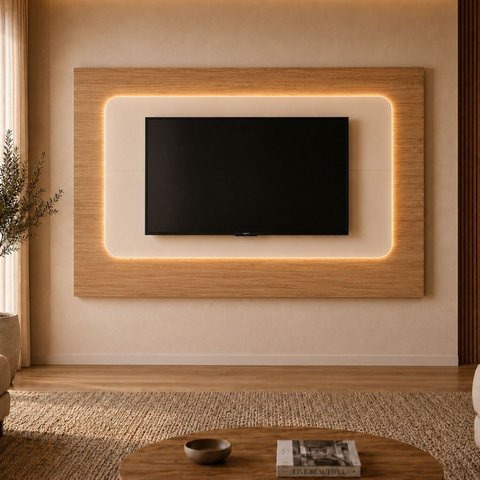 Painel para TV Serena Suspenso até 60 Polegadas 100% MDF LED 3500k 217cm