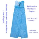 Ver imagem 3 de Manta com Capuz Buettner Microfibra Infantil Ursinho Feliz 90cmx90cm Azul