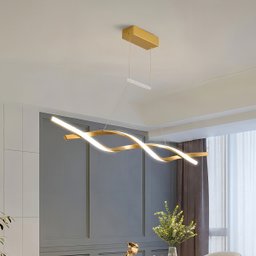 Lustre Pendente Led 3000k Aspiral Ondas Moderno Decoraçao Casa Sala de Jantar Recepçao Empresarial - 4