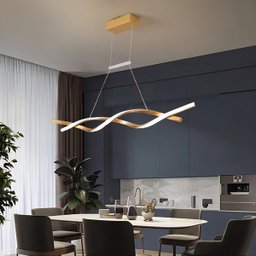 Lustre Pendente Led 3000k Aspiral Ondas Moderno Decoraçao Casa Sala de Jantar Recepçao Empresarial - 3