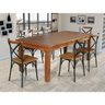 Mesa Jantar Retangular Madeira Maciça Aurora 160x80 com 6 Cadeiras Paris Base Alumínio - Castanho - 1