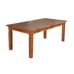 Mesa Jantar Retangular Madeira Maciça Aurora 160x80 com 6 Cadeiras Paris Base Alumínio - Castanho - 2
