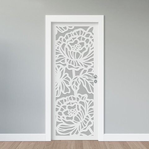 Adesivo de Porta - Relevo Floral 1