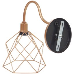 Luminária Arandela de Parede Aramada Cálice Industrial Retro Cobre Rose Gold Agp Ilumini Vintage - 5