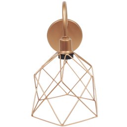 Luminária Arandela de Parede Aramada Cálice Industrial Retro Cobre Rose Gold Agp Ilumini Vintage - 4