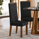 Ver imagem 2 de Kit 2 Cadeiras Livia Nuova – Madeira de Reflorestamento, Tecido Suede, Pés com Sapatilha Plá