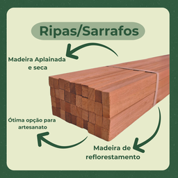 10 Ripas Sarrafos Eucalipto 1x1.5x30cm Aplainado Artesanato - 5