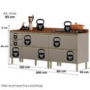 Ver imagem 5 de Cozinha Modulada 5 Pecas 270 Cm Ripado Dp2705 Nogueira Nude Prime Demartez