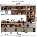 Ver imagem 6 de Cozinha Modulada 5 Pecas 270 Cm Ripado Dp2705 Nogueira Nude Prime Demartez