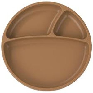 Prato Infantil Divisórias Silicone Portions Woody Brown - Minikoioi