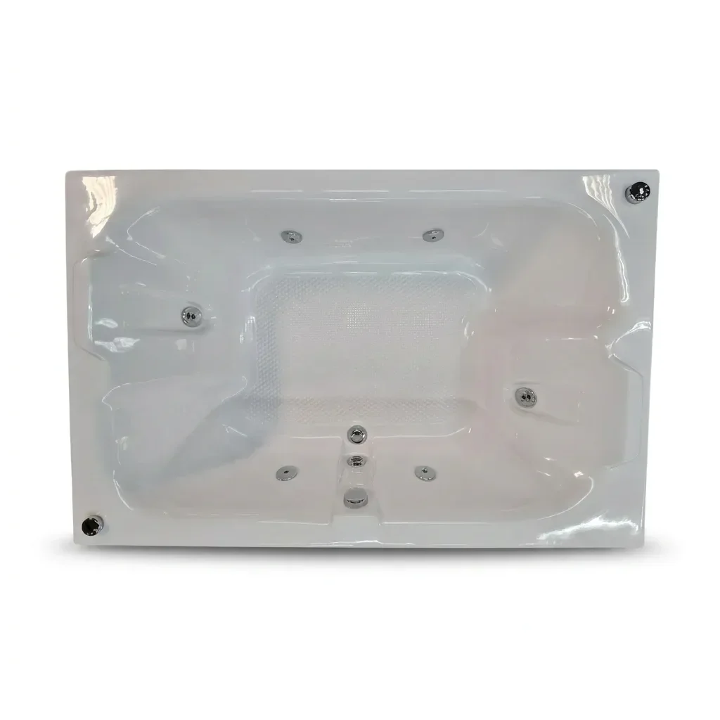 Ver imagem 5 de Banheira de Hidromassagem Cristal Duo 6 Jatos com Alças e Piso Antiderrapante 170x110cm em Acrílico Branco Ouro Fino