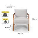 Ver imagem 4 de Poltrona Raphaela Tecido Bouclé Cinza Claro