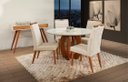 Ver imagem 1 de Mesa de jantar + 4 Cadeiras Itália tecido 120 cm linho palha