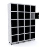 ROUPEIRO DE AÇO 4M 20 PORTAS PITÃO PANDIN - CINZA/PRETO - 1