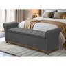 Baú para Quarto Cama Box Queen Size Grécia Madeira Estofado:cinza - 1