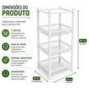 Ver imagem 2 de Fruteira Chao Grande 4 Andares Pratleira Desmontavel Cestos Organizadora Estante Multiuso Cozinha Po
