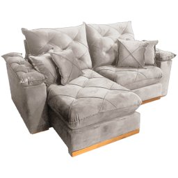 Sofá Gran Plus com Molas Ensacadas 4 Lugares Retrátil e Reclinável 230cm Tecido Veludo Império Cor B - 1