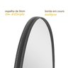 Espelho Pinterest Orgânico Borda Couro 3cm 44x64cm Nuvem - 5