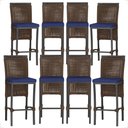 Ver imagem 1 de 8 Banquetas em Alumínio Roma Preta Corda Náutica Tecido 10