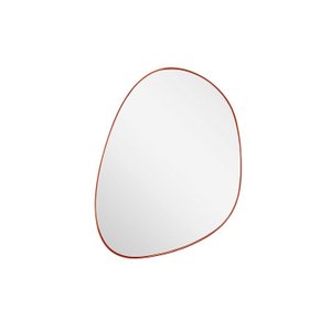 Espelho Pinterest Orgânico Borda Couro 3cm 44x64cm Nuvem