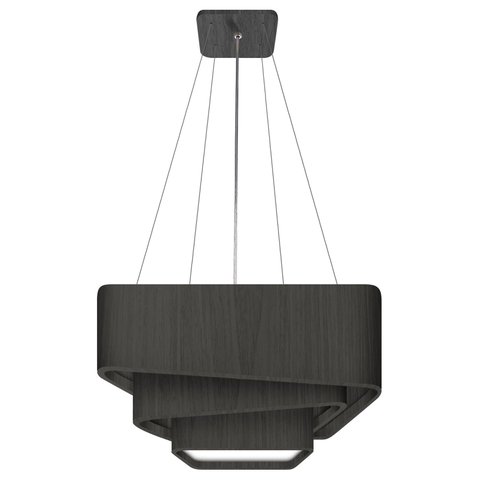 Pendente Trinity Quadrado 70cm - 5 Luzes Adrilustres Preto