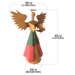Querubim Artesanal Feito Em Ferro Com Pergaminho Para Natal Libertas Rosas Artesanato Anjo Natalino  - 8