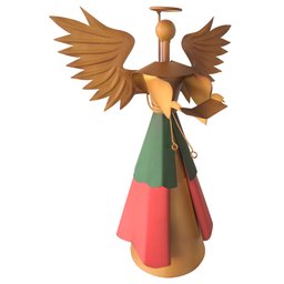 Querubim Artesanal Feito Em Ferro Com Pergaminho Para Natal Libertas Rosas Artesanato Anjo Natalino  - 11