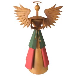 Querubim Artesanal Feito Em Ferro Com Pergaminho Para Natal Libertas Rosas Artesanato Anjo Natalino  - 7