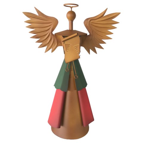 Querubim Artesanal Feito Em Ferro Com Pergaminho Para Natal Libertas Rosas Artesanato Anjo Natalino