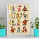 Ver imagem 1 de Quadro Decorativo Ilustração Deuses Gregos 33x24cm - com Vidro:madeira Branca