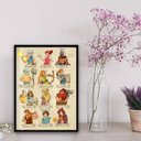 Ver imagem 2 de Quadro Decorativo Ilustração Deuses Gregos 33x24cm - com Vidro:madeira Branca