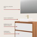Ver imagem 4 de Gabinete para Banheiro com Cuba e Espelheira 80cm Mdf Freijo Dubai - On Móveis