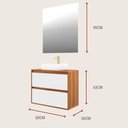 Ver imagem 3 de Gabinete para Banheiro com Cuba e Espelheira 80cm Mdf Freijo Dubai - On Móveis