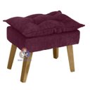 Ver imagem 3 de Kit 02 Poltrona/cadeira Decorativa e Puff Glamour com Pés Quadrado Vinho / Bordô