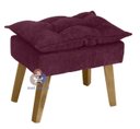 Ver imagem 3 de Kit 02 Poltrona/cadeira Decorativa e Puff Glamour com Pés Quadrado Vinho / Bordô