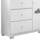Ver imagem 2 de Jogo De Quarto Infantil Guarda Roupa 4 Portas E Cômoda 3 Gavetas Amora P04 Branco - Mpozenato